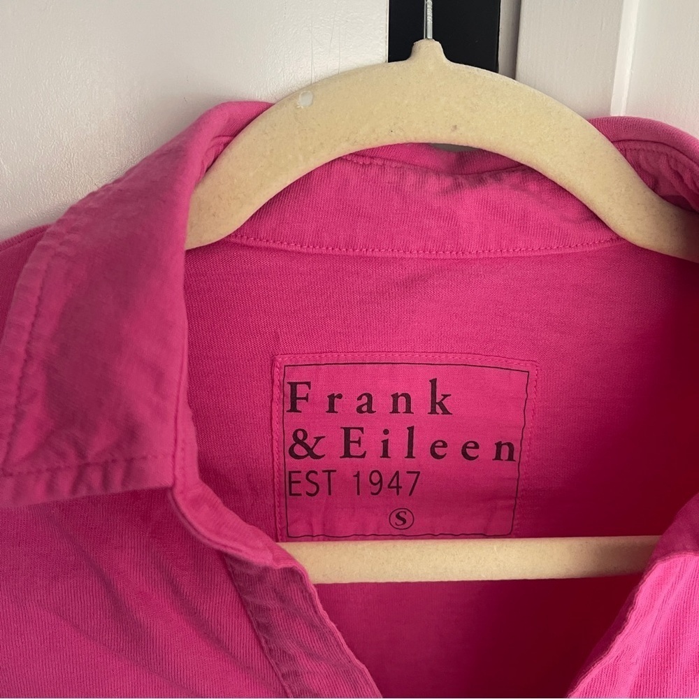 FRANK & EILEEN Lauren Polo Dress Heritage Jersey Pink Short Sleeve - Picture 3 of 5